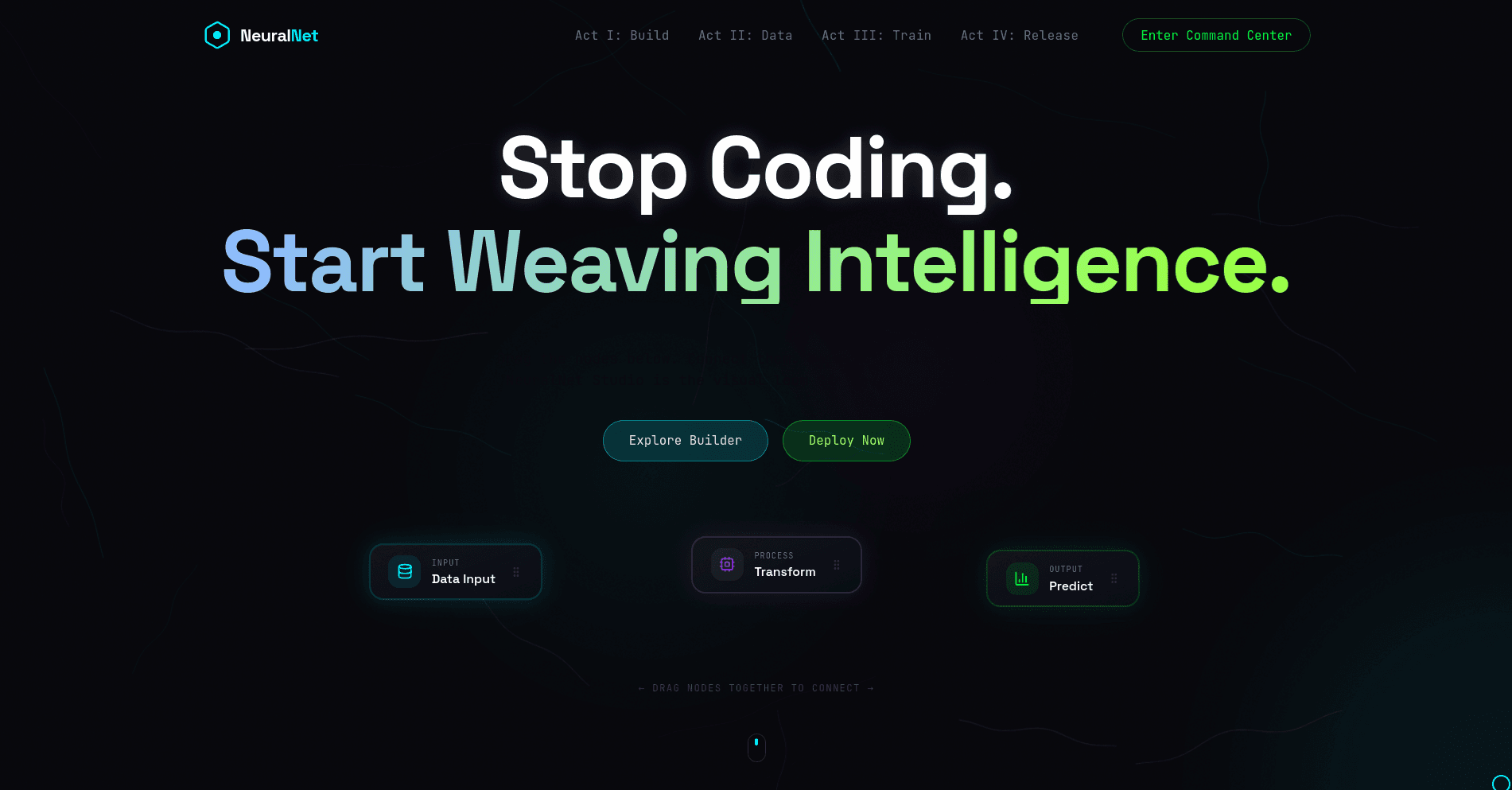 NeuralNet interactive showcase screen 1